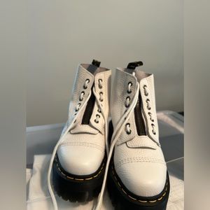 White Doc Martens Sinclair Platform Bootie
